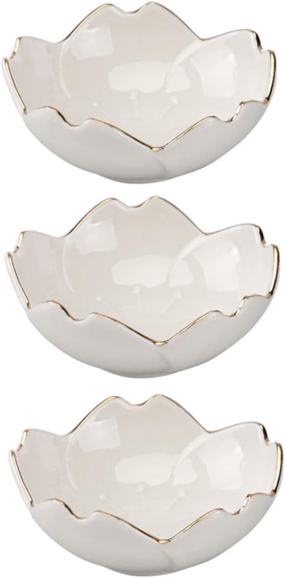 Homoyoyo 3pcs Jam Cherry Nuts Japanese Ceramic Candy Rest Serving Blossom Chopstick Dishes Condiment Appetizer Holder Dip Crystal Flower Glass Mini Plates Sushi for Style Seasoning Fruits