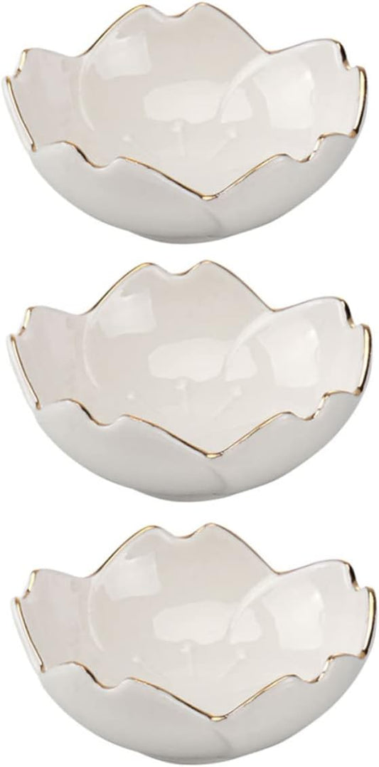 Homoyoyo 3pcs Jam Cherry Nuts Japanese Ceramic Candy Rest Serving Blossom Chopstick Dishes Condiment Appetizer Holder Dip Crystal Flower Glass Mini Plates Sushi for Style Seasoning Fruits