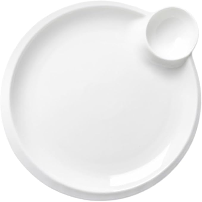 Ceramic Divided Serving Plate Multi-function Dumpling Dish Soy Sauce Dish Household Chips Plate for Sushi and Appetizers for Parties and Entertaining