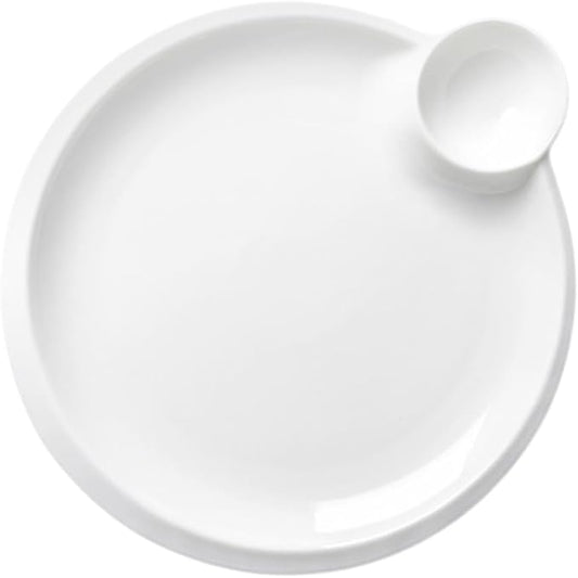 Ceramic Divided Serving Plate Multi-function Dumpling Dish Soy Sauce Dish Household Chips Plate for Sushi and Appetizers for Parties and Entertaining