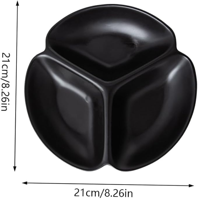 PRETYZOOM Multifunctional Ceramic Plate Divided Trays for Snack Party Serving Trays