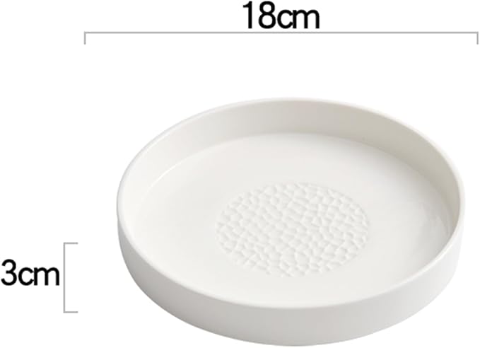 White Ceramic Appetizer Plates, Tableware for Salads, Steaks and Baking, Home Plates, Daily Feasts, Multiple Sizes, Microwave and Dishwasher Safe(Size:18 * 18 * 3CM,Color:White)