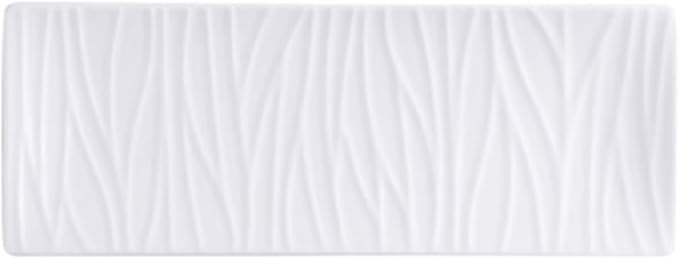Sauce dish, Ceramic Plate Tree Pattern Rectangular Tray for Sushi Appetizer Snack Fruit Cake Server Display Serving Dishes(White,29.2 * 10.8cm)