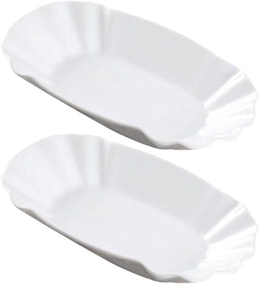 Luxshiny 2pcs Creative Ceramic Snack Plates Appetizer Dishes for Fruit French Fries and Dipping Sauces Elegant Kitchen Serving Plates for Parties and Casual Gatherings
