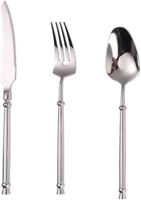 Exquisite Stainless Steel Cutlery Set Knife Fork Spoon Silverware Set Mirror Polished Flatware Set Kitchen Utensils Dessert Spoon Practical