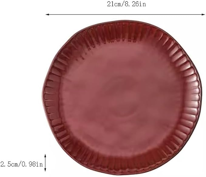 SONGCHAO Party Supplies Red Plate Ceramic Dish Plate Home Moving Tableware Festive Dinner Plate Party Plates (Size : Small)