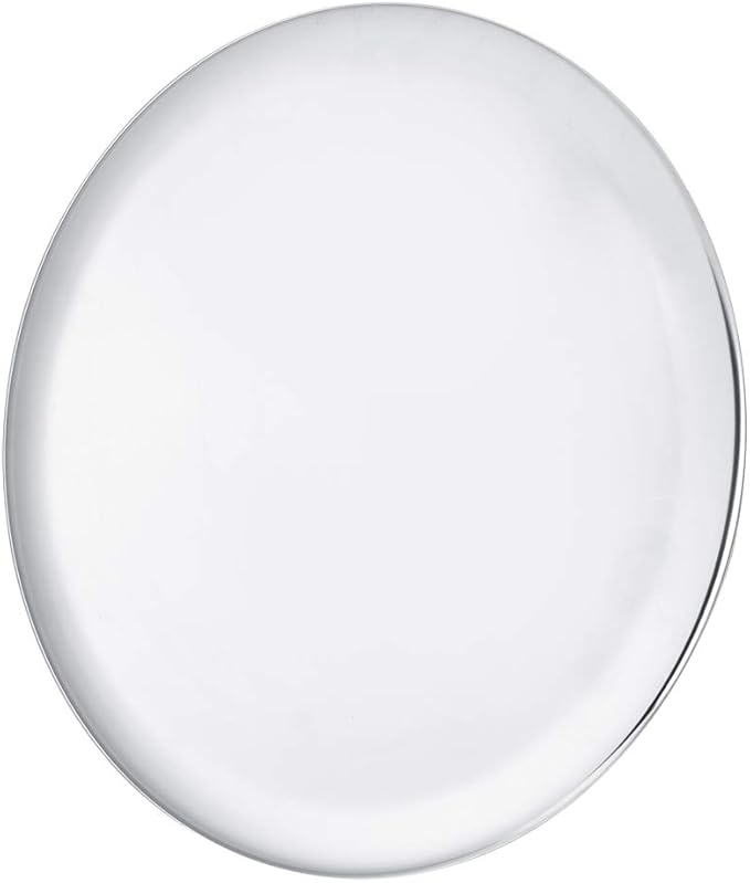 Stainless Steel Round Tray Tea Plate Serving Tray for Home Coffee Shop 28cm Silver