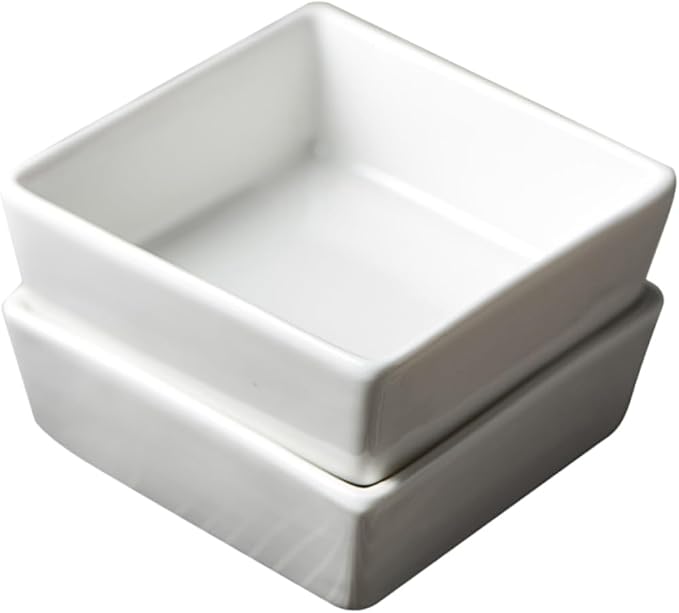 2pcs Ceramic Bowl Mini Square Dishes for Serving Banchan Seasoning Sauce Appetizer Dipping