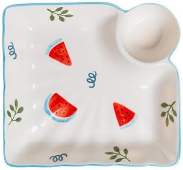 Multi Purpose Appetizer Ceramic Tray Vinegar Bowl Elegant Sushi Cookie Serving Dishes Dipping Sauce Plate for Dumplings French Fries Snacks Homes Restaurants Design Sense Souvenirs