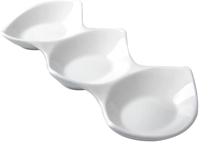 Appetizer Plate Set Three-grid Sauce Dish Perfect for Restaurant Home Hotel Bar