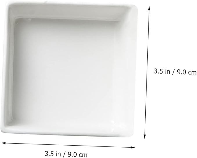 2Pcs Mini Square Ceramic Dishes Practical Appetizer Plates for Sauces Dips and Seasonings for Parties Weddings and Banquets Space Saving Design