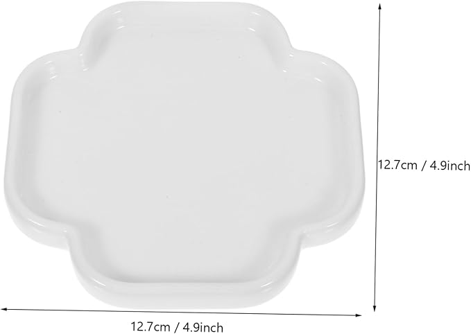 Veemoon Porcelain Snack Plate for Serving Chinese Elegant Ceramic Appetizer Tray for Dried Fruits and Pastries Decorative Small Dish for Entertaining and Dining Tables