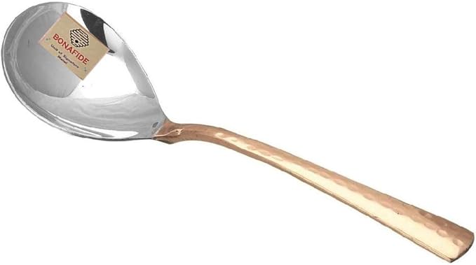 BONA FIDE COPPER hammered Serving Spoons Set of 2 Indian Dinnerware Serveware,copper spoon set size 8 inch long,serving spoon