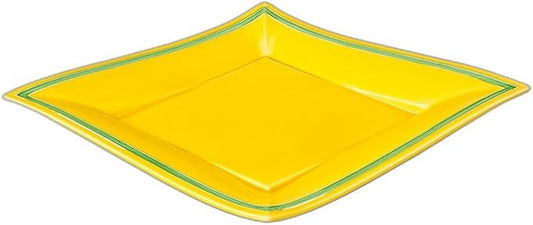 Yellow Glazed Green Rhombus Appetizer Plate [11.8 x 7.9 x 1.4 inches (30 x 20 x 3.5 cm) | Setomonohonpo