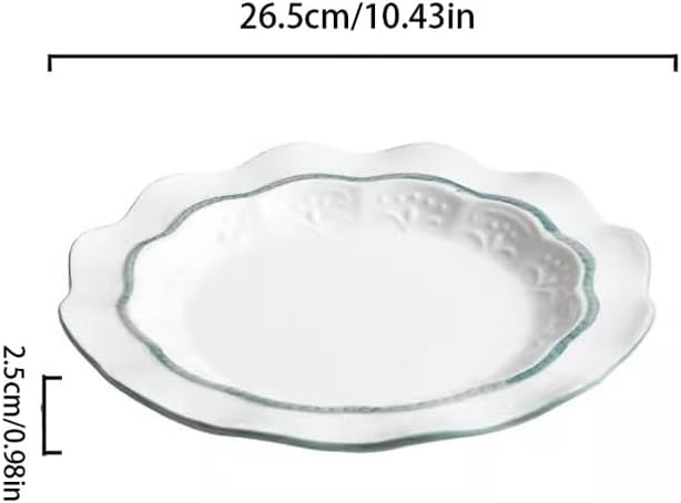 Kitchen Plates Creative Petal Lace Dinner Plate Home Restaurant Kitchen Salad Plate Appetizer Plate Desktop Decoration Tableware Restaurant Plates(26.5cm)