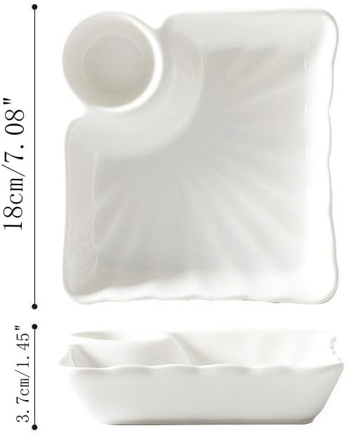 Multi Purpose Appetizer Ceramic Tray Vinegar Bowl Elegant Sushi Cookie Serving Dishes Dipping Sauce Plate for Dumplings French Fries Snacks Homes Restaurants Design Sense Souvenirs