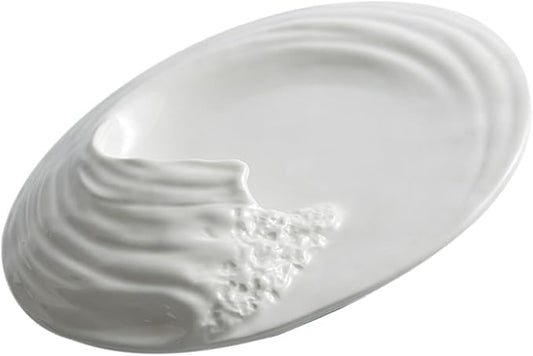Chunky Wave Shape Ceramic Plate for Snacks Appetizer Fruits Wedding Hotel