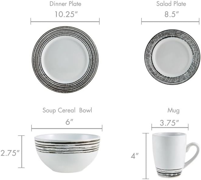 Dinner Plates Set 16-Piece Dinnerware Set Stoneware Dish Food Plate Ceramic Dishes To Eat Sets Tableware Kitchen