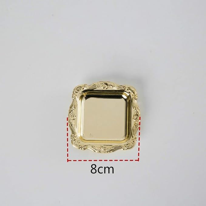 10Pcs Plastic Trays Mini Storage Tray Fruit Plate Jewelry Display Plastic Tray Party Sushi Plate(Silver)