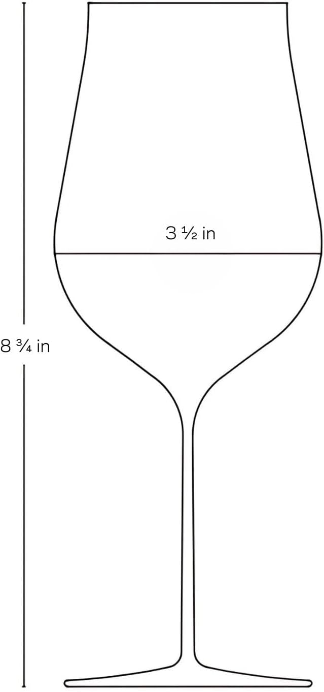 Nude Ghost Zero Tulip Red Crystal Wine Glasses, | Lead - Free |, Stem Unique Modern, Cool for Cocktail, Weddings, Great Gift Idea