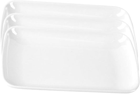 ABOOFAN 3Pcs Rectangular Food Plate Appetizer Plates for Breakfast Household and Restaurant Use Easy to Clean Snack Platter Tray Rectangular Dishes