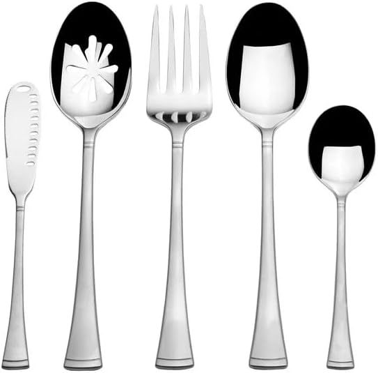 Mikasa, Alyse Flatware Service for 12, 65 Piece Set, 18/10 Stainless Steel, Silverware Set with Serving Utensils