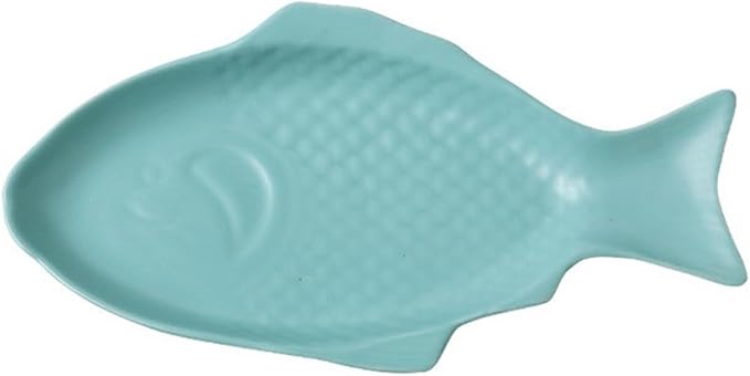 SONGCHAO Party Supplies Fish-shaped Ceramic Dinner Plate Home Kitchen Restaurant Snack Plate Steamed Fish Plate Fruit Plate Appetizer Plate Party Plates (Color : C)