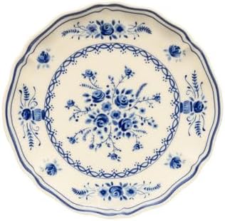 Costa Nova Ceramic Stoneware 7'' Appetizer Plate - Vila Collection, Beige-Blue | Microwave & Dishwasher Safe Dinnerware | Food Safe Glazing | Restaurant Quality Tableware