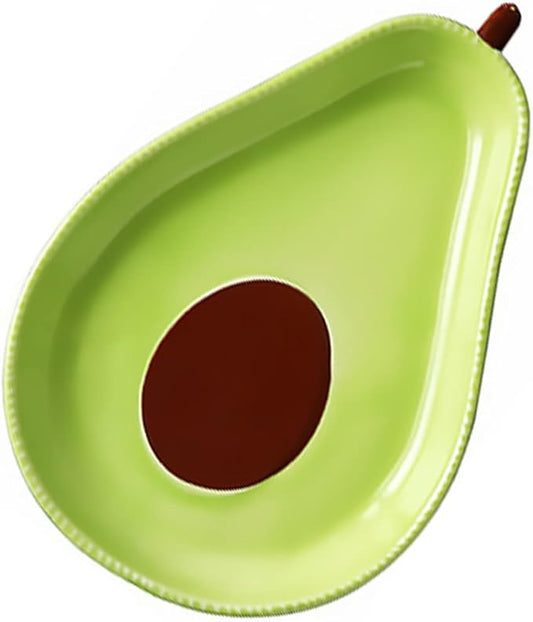 Avocado Shape Ceramic Appetizer Plate Medium Cute Tableware for Fruits Snacks and Desserts Easy to Clean Sturdy Design for Entertaining and Everyday Use