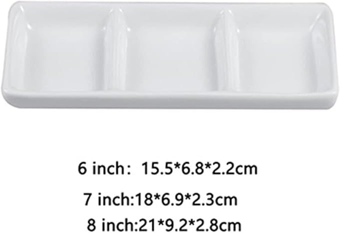 Dipping Dish Dip Bowls Snack Bowl Seasoning Plate Ceramic Sauce Pan Snack Gravy Boat Dessert Bowl Home Sauce Set Kitchen Restaurant Appetizer Plate Seasoning Dish (Color : 8inches)