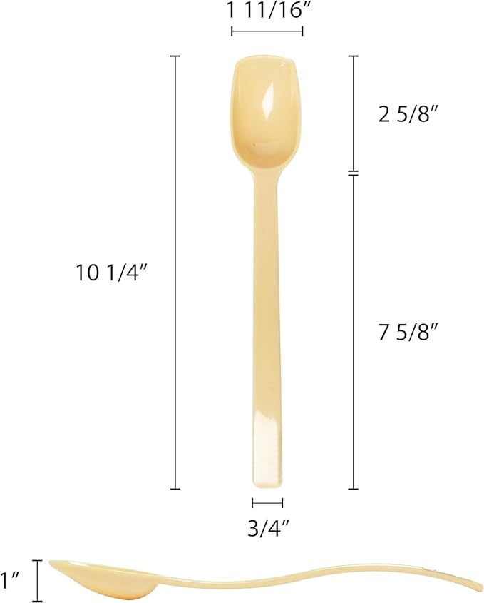 TrueCraftware- 3/4 oz Solid Buffet Serving Spoon 10" Polycarbonate Beige Color Set of 12- Buffet Serving Utensils Scooping Serving Flatware Set for Catering Party Kitchen Banquet Restaurant