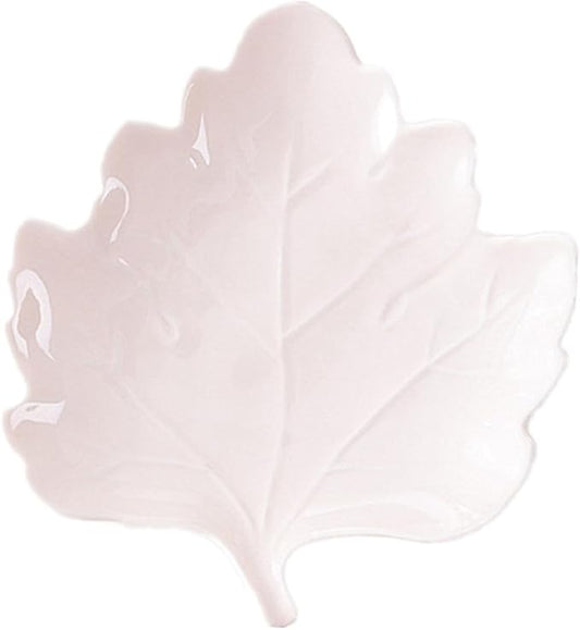 Garneck Creative Leaf-Shaped Ceramic Plate for Snacks and Desserts Kitchen Utensil for Home and Restaurant Use Decorative Serving Dish for Breakfast and Appetizers