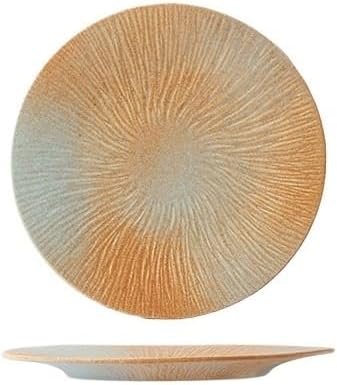 Round Ceramic Plate For Steak And Western Food Tableware For Home And Hotel(12inchshallowplate)