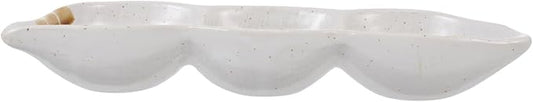 KICHOUSE Japanese Vintage Three-Compartment Small Dipping Sauce Dish Creative Snack Plate for Appetizers Household Use Ceramic Serving Tray
