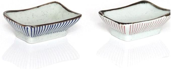 Dip Bowl Set of 2 Ceramic Appetizer Plates Sauce Dishes Soy Sauce Dipping Plates Appetize Bowls Side Dishes Serving Dish Dish，Blue+pink-One Size