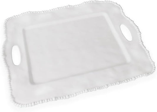 Beatriz Ball Alegria Rectangular Tray with Handles, White