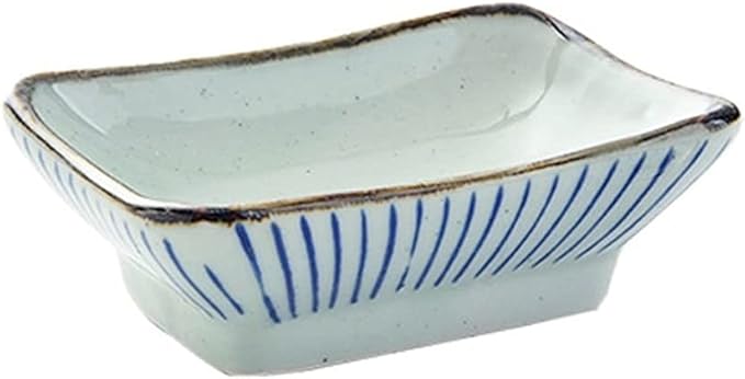 Sauce Dish Ceramic Appetizer Plates 3.35 Inch Japanese Style Dipping Sauce Dishes Rectangle Soy Sauce Dipping Bowls Dessert Sushi Sauce Seasoning Dish Dipping Bowls (A)