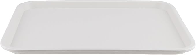 ZOENHOU 10 Pack 14 x 10 Inch Plastic Fast Food Tray, Rectangular Cafeteria Trays Food Serving Trays, Plastic Lunch Tray for Serving Home Restaurant Dinning Room Organization, White