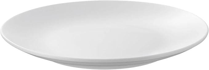 12-Piece Glazed White Stoneware Dinnerware Set - Service for 4, Plates & Bowls, Microwave & Dishwasher Safe