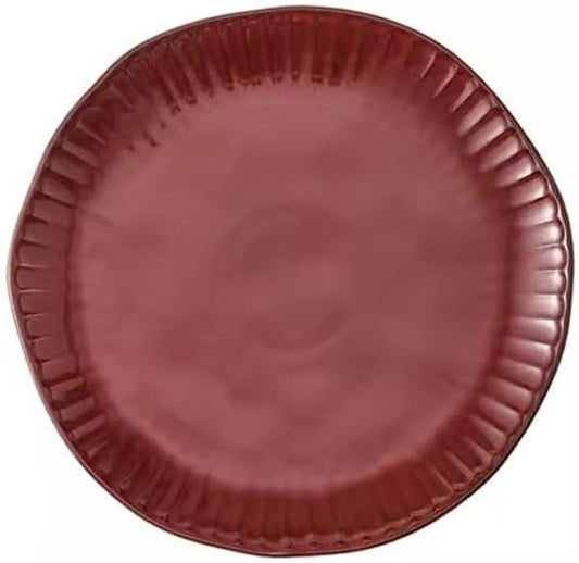 SONGCHAO Party Supplies Red Plate Ceramic Dish Plate Home Moving Tableware Festive Dinner Plate Party Plates (Size : Small)