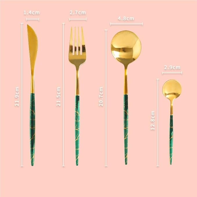 Stainless Steel Flatware serving set,Home Kitchen Eating Tableware Set,Dishwasher Safe,For Home Kitchen Restaurant Hote 4/16/24/32 Pieces Stainless Steel Tableware Creative Polka Dot Hotel Home Main M