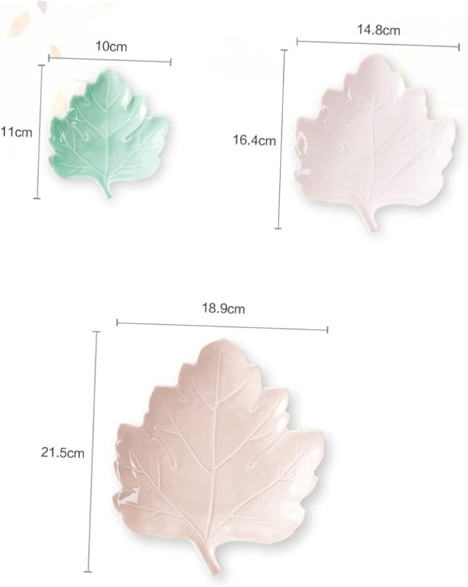 Garneck Ceramic Leaf Pattern Plate Elegant Seasoning Plate for Snacks Desserts Versatile Kitchen Utensil for Home Restaurant Parties Stylish Tableware