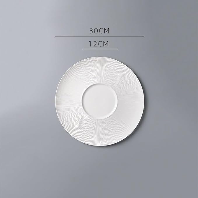 Kitchen Plates Creative Hotel Pure White Ceramic Tableware, Commercial Restaurant Soup Pasta Dish Plate, For Appetizers, Service Restaurant Plates(A)
