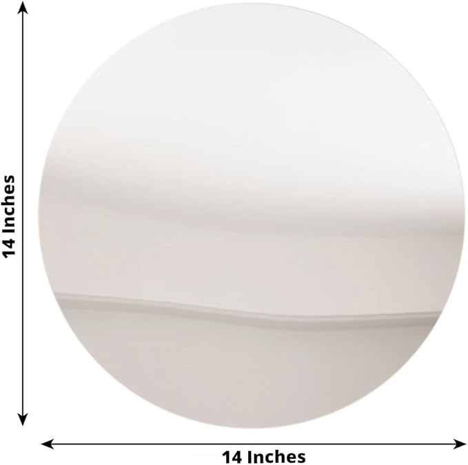 Efavormart 10 Pack Silver Round Acrylic Mirror Tray for Decoration, Large Circle Candle Plate Centerpiece Bases - 14"