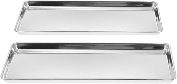 Stainless Steel Rectangular Serving Tray 10.4X6.1 Inch Food Snack Plate for Home Restaurant Hotel Dining