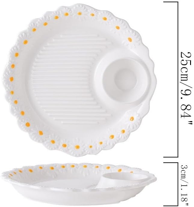 Multi Purpose Appetizer Ceramic Tray Vinegar Bowl Elegant Sushi Cookie Serving Dishes Dipping Sauce Plate for Dumplings French Fries Snacks Homes Restaurants Design Sense Souvenirs