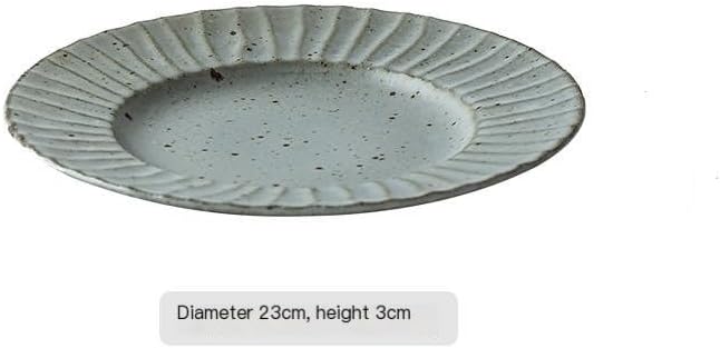 Dinner plate Kitchen Plates Dishes Japanese Style Household Dish Stoneware Retro Breakfast Salad Plate Fruit Plate Simple Ceramic Dinner Plate Food Utensil Dinner plates Kitchen Dinnerware Small Plat