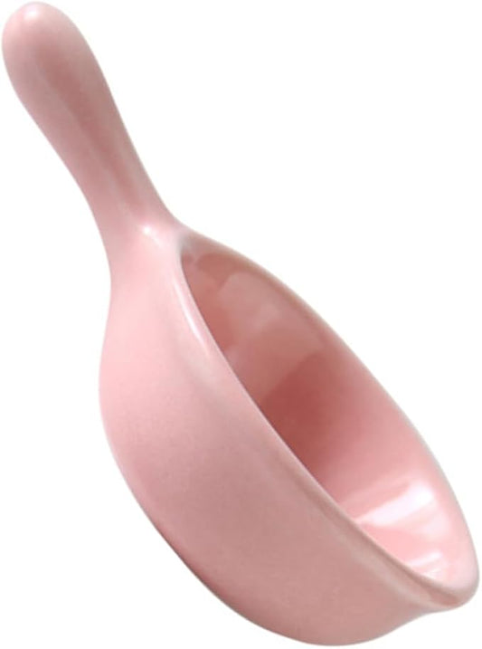 Ceramic Sauce Dishes with Handle Mini Seasoning and Dipping Bowls Creative Appetizer Plates for Condiments for Restaurants and Home Use Pink