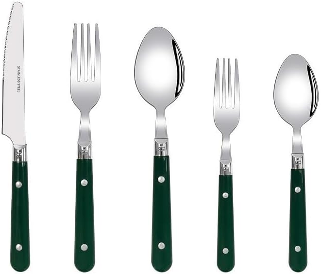 Stainless Steel Flatware serving set,Home Kitchen Eating Tableware Set,Dishwasher Safe,For Home Kitchen Restaurant Hote 5/20/30/40 Piece Cutlery Steak Knife, Fork And Spoon Set Thickened Stainless Ste
