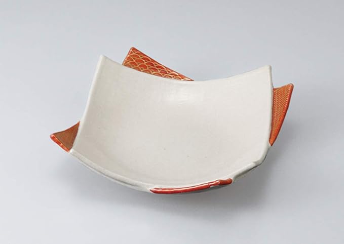 Akae Layered Plate (Large) 8.0 x 8.0 x 2.3 inches (20.4 x 20.4 x 5.8 cm), 12.3 oz (350 g), Special Appetizer Plate, Restaurant, Ryokan, Japanese Tableware, Restaurant, Commercial Use